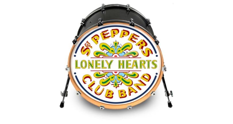 Evans Beatles Sgt. Peppers pelle custom per grancassa batteria