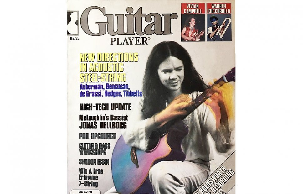 Michael Hedges in copertina per Guitar Player nel 1985