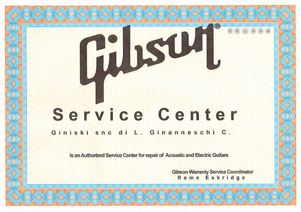Liuteria Giniski diventa Service Center Gibson