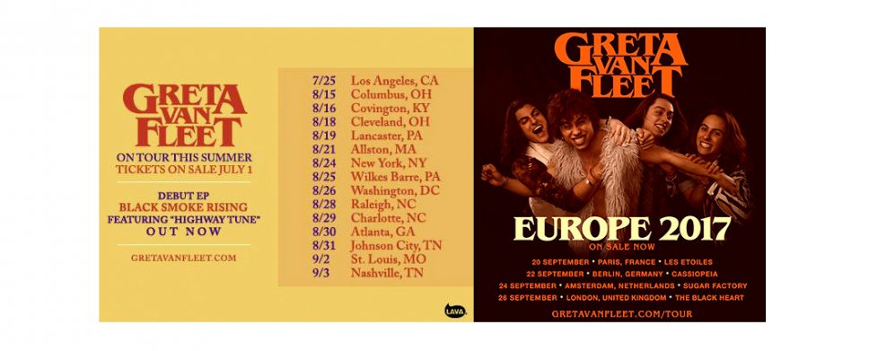 Greta Van Fleet - Tour dates