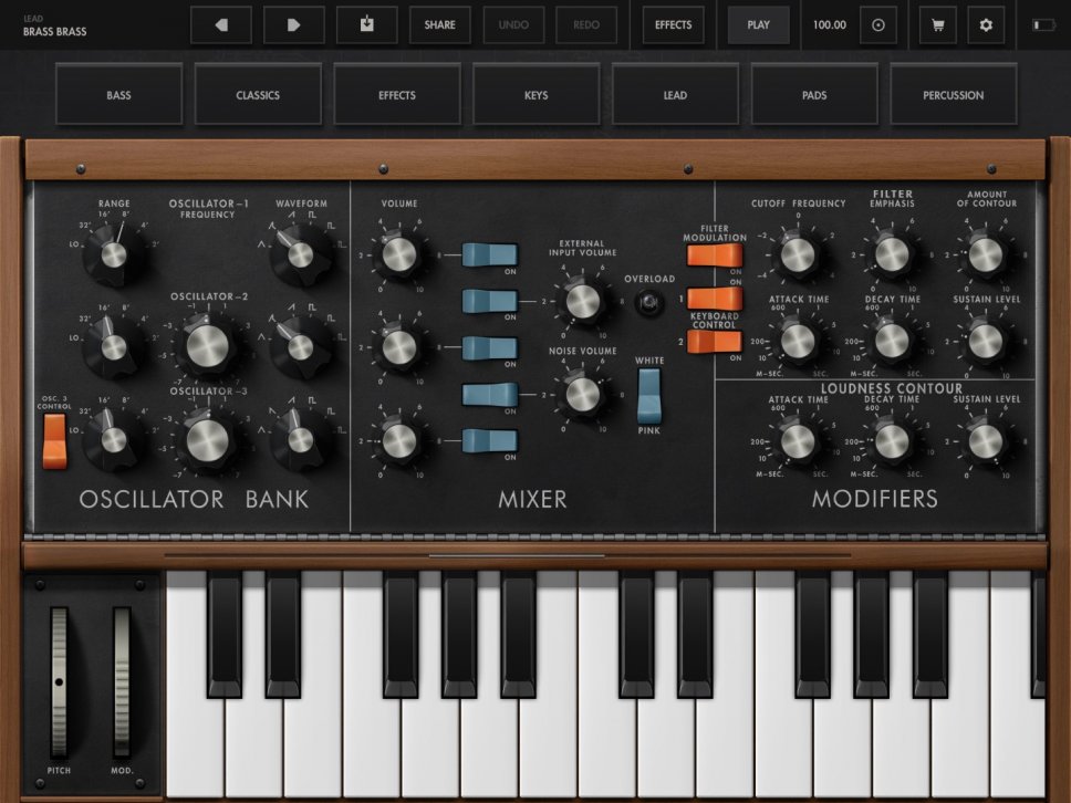 Moog Model D, gli anni '70 in una App