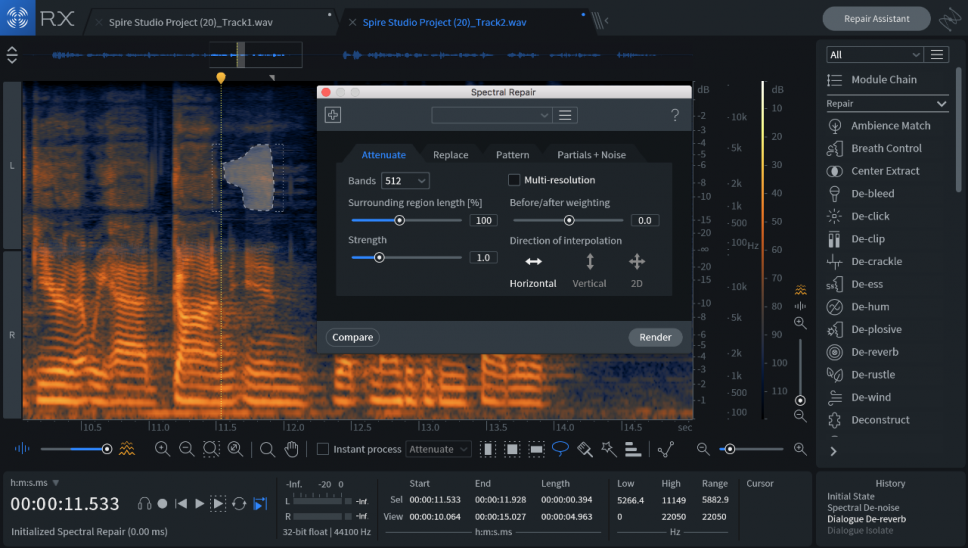 iZotope RX7 Repair Assistant