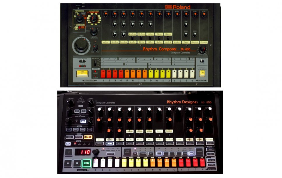 Roland TR-808 (sopra) e Behringer RD-808 (sotto)