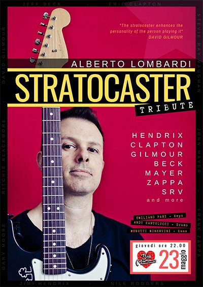 Alberto Lombardi in un tributo live alla Stratocaster