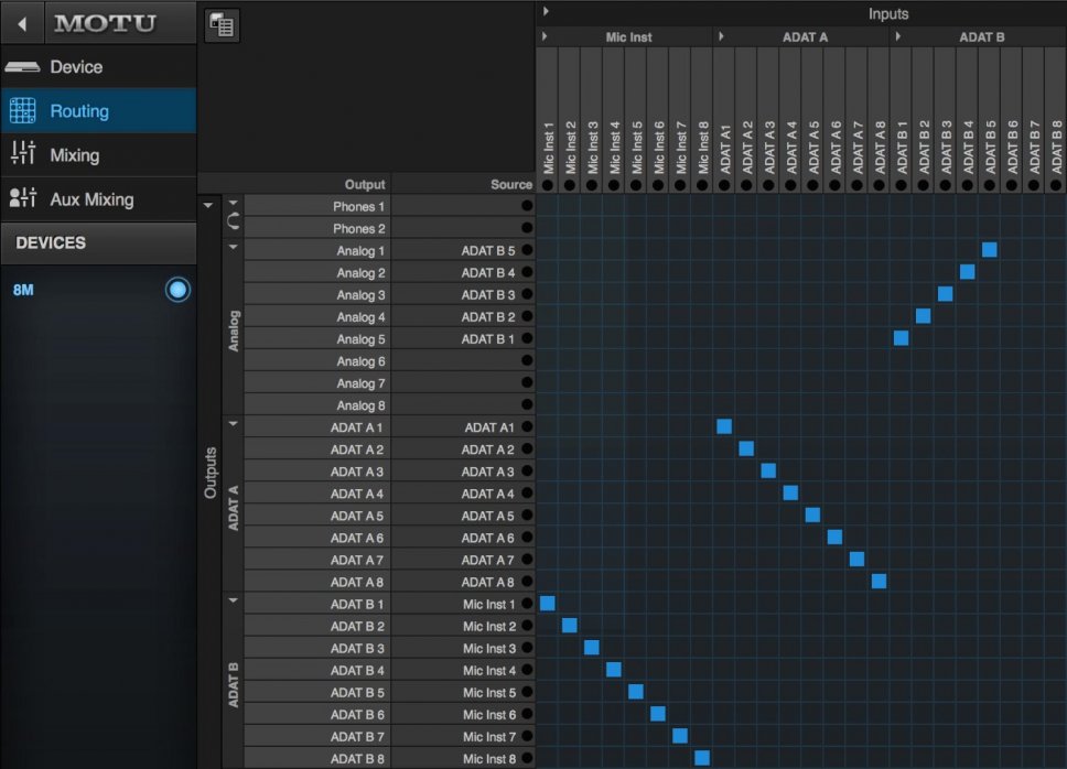 MOTU 24Ai e 24Ao: Routing Setup