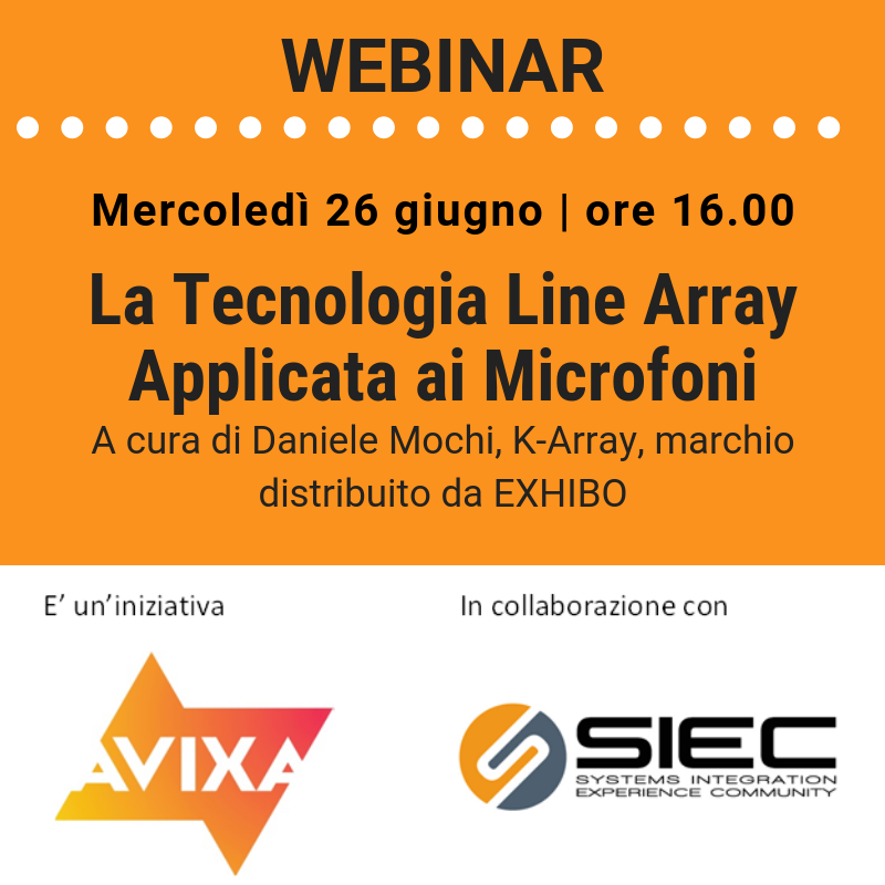 Webinar sulla tecnologia line array applicata ai microfoni