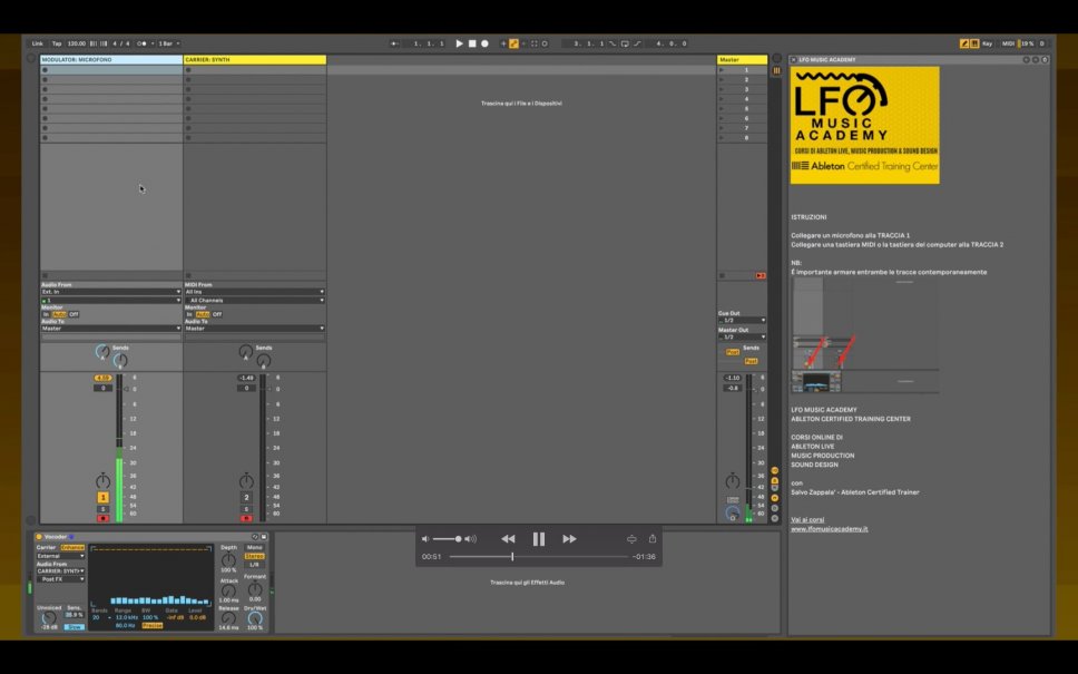 Come usare il vocoder con Ableton Live