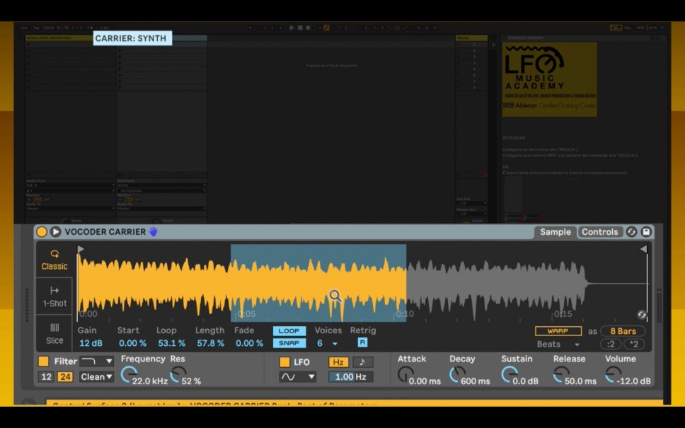 Come usare il vocoder con Ableton Live