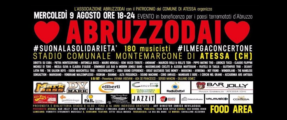 Markbass e DV Mark all'evento per i terremotati d'Abruzzo