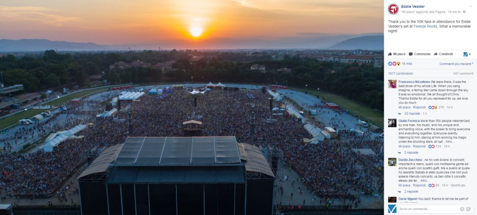 Eddie Vedder a Firenze: il racconto del concerto