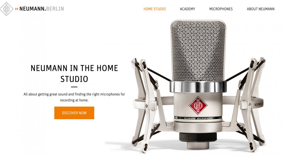 Neumann: Home Studio Recording website