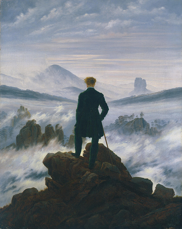 Viandante sul mare di nebbia di Caspar David Friedrich