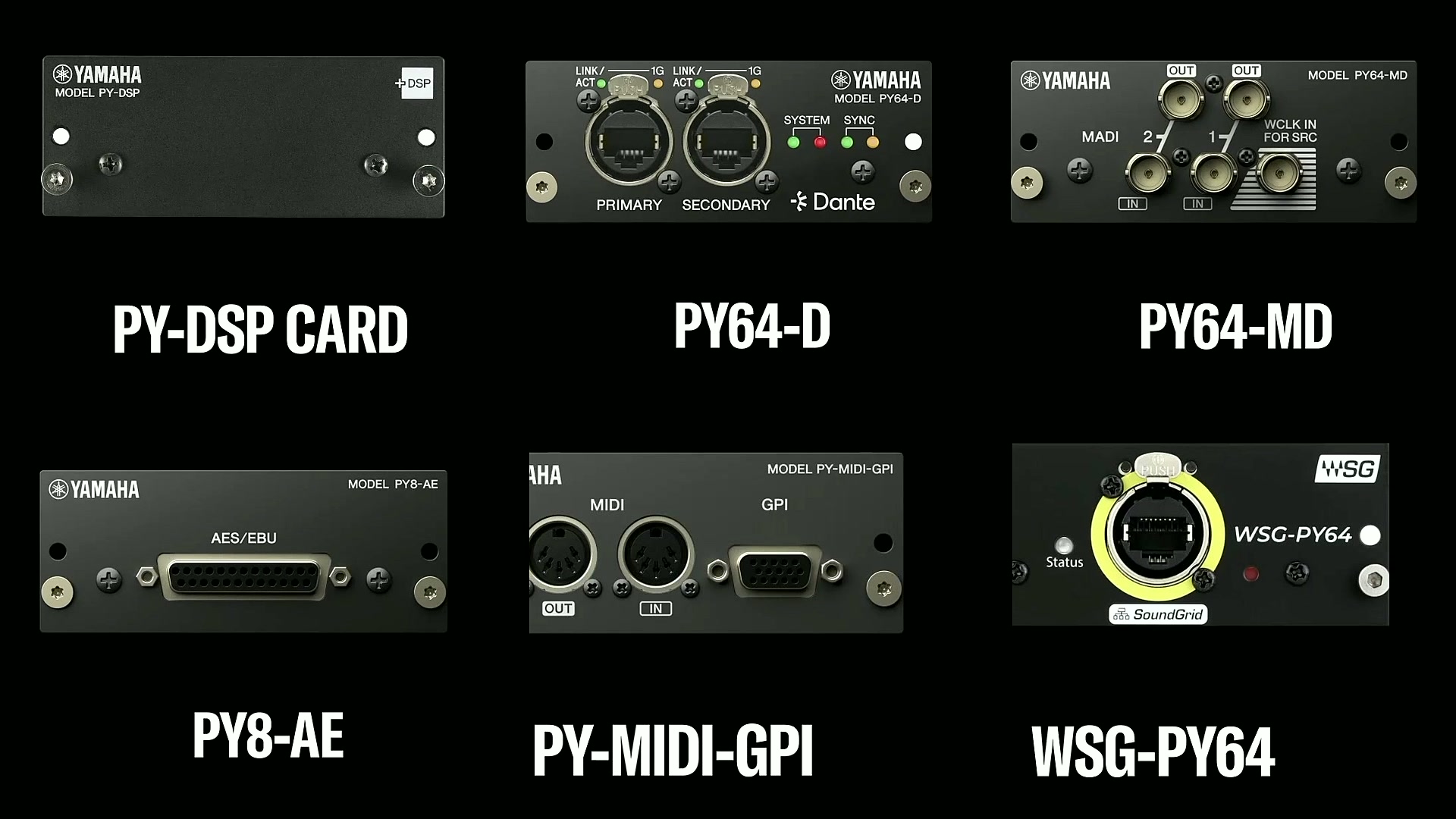 Le schede di espansione PY disponibili per Yamaha DM5 e DM7